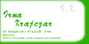 irma krajczar business card